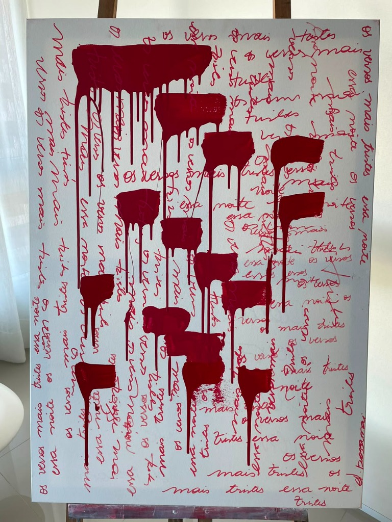 DOR DE UM VERSO TRISTE - Frente da Pintura