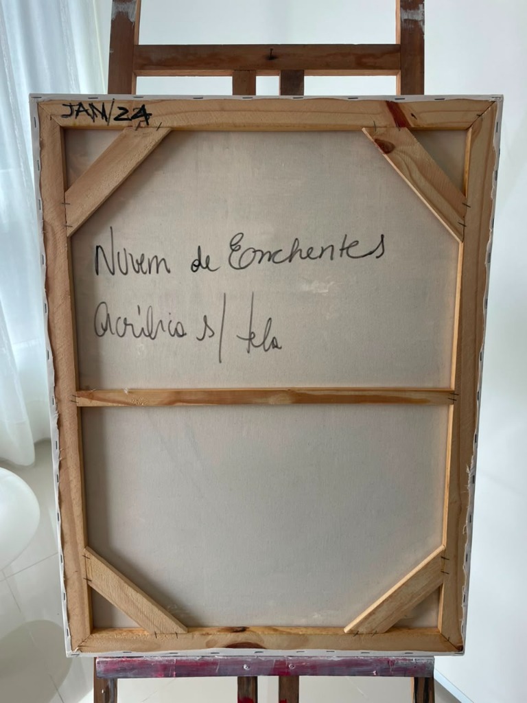 NUVEM DE ENCHENTES - Reverso da Tela