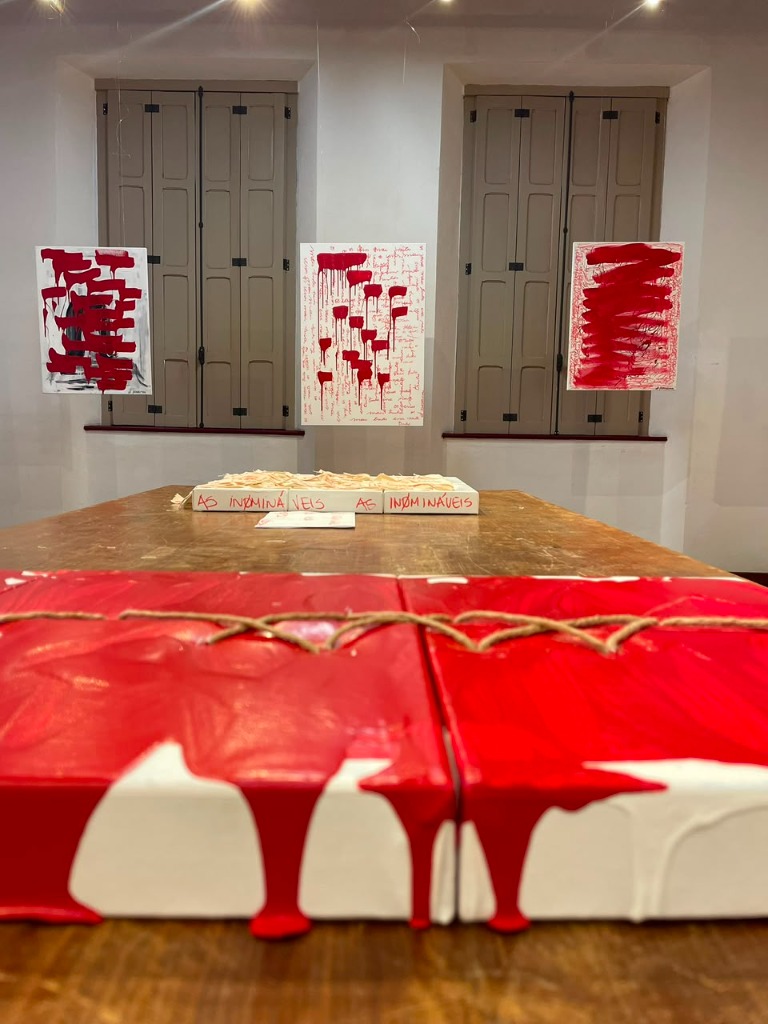 Vista da exposição Violentos Vermelhos - Detalhe das instalações